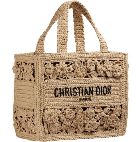 christian dior raffia bag